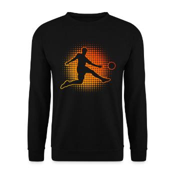 Men's Football Players Footballers Playing Football - Unisex Sweatshirt - black - Front - Alina (178cm) & Michal (187cm)
