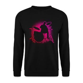 Schlagzeugspieler Drummer Drum Kit Schlagzeuger - Unisex Pullover - Schwarz - Vorne - Alina (178cm) & Michal (187cm)