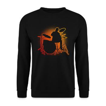 Men's Percussionist Women's Drum Kit Drums - Unisex Sweatshirt - black - Front - Alina (178cm) & Michal (187cm)