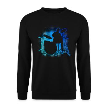 Men's Percussionist Drum Kit Drummer - Unisex Sweatshirt - black - Front - Alina (178cm) & Michal (187cm)
