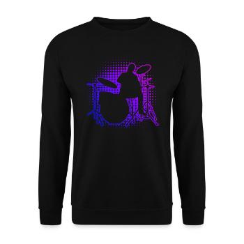 Kit de batterie Femmes Batteur Batteur Percussionniste - Sweat-shirt Unisexe - noir - Devant - Alina (178cm) & Michal (187cm)