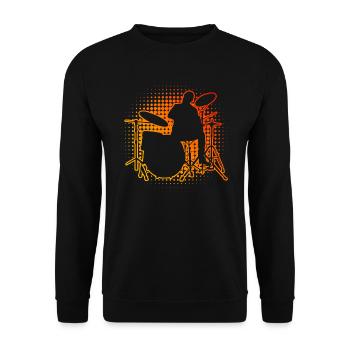 Percussionniste Batterie Batteur Hommes - Sweat-shirt Unisexe - noir - Devant - Alina (178cm) & Michal (187cm)