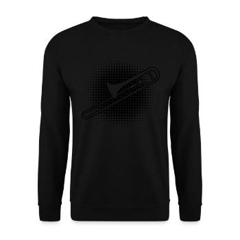 Damen Posaunist Posaune Herren Posaunistin - Unisex Pullover - Schwarz - Vorne - Alina (178cm) & Michal (187cm)