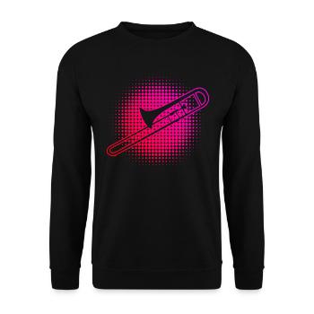 Posaunistin Tenorposaune Blechblasinstrument - Unisex Pullover - Schwarz - Vorne - Alina (178cm) & Michal (187cm)