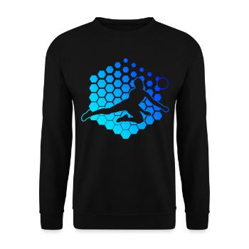 Volleyballspieler Damen Volleyballer Volley - Unisex Pullover - Schwarz - Vorne - Alina (178cm) & Michal (187cm)