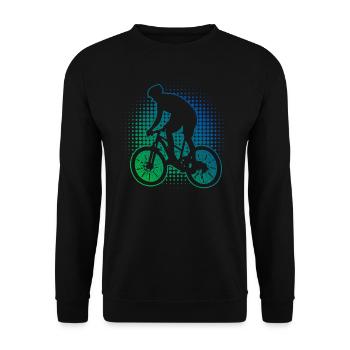 Women Mountain Bike Cyclist Mountain Bike - Unisex Sweatshirt - black - Front - Alina (178cm) & Michal (187cm)