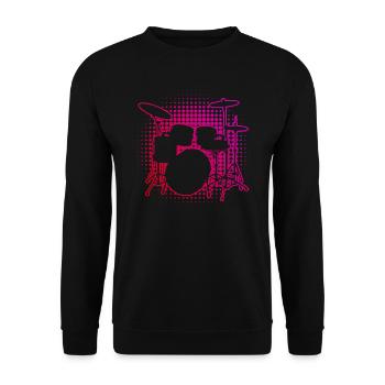 Drummer Men Percussionist Drum Kit Drumsp - Unisex Sweatshirt - black - Front - Alina (178cm) & Michal (187cm)