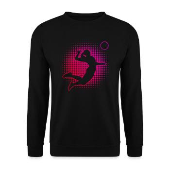 Volleyballspieler Herren Volleyballspielen - Unisex Pullover - Schwarz - Vorne - Alina (178cm) & Michal (187cm)