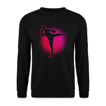 Thai Boxing Thai Boxing Men Thaiboxing Muay Thai - Unisex Sweatshirt - black - Front - Alina (178cm) & Michal (187cm)