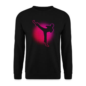 Boxing Kickboxen Kickbox Kickboxing Boxen - Unisex Sweatshirt - black - Front - Alina (178cm) & Michal (187cm)