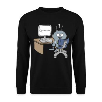 I m not a Robot - Unisex Pullover - Schwarz - Vorne - Alina (178cm) & Michal (187cm)