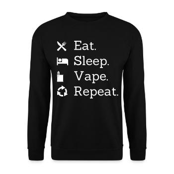 Eat sleep vape repeat - Unisex Sweatshirt - black - Front - Alina (178cm) & Michal (187cm)