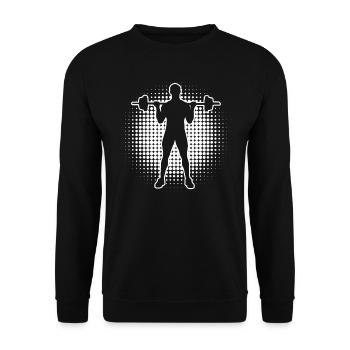 Krafttraining Herren Ausdauertraining Gewichtheben - Unisex Pullover - Schwarz - Vorne - Alina (178cm) & Michal (187cm)
