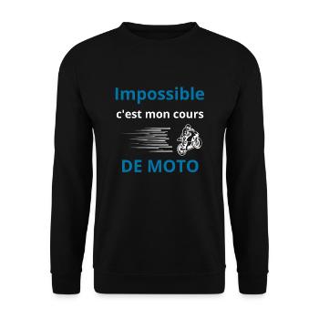 Impossible, c'est mon cours de moto - Sweat-shirt Unisexe - noir - Devant - Alina (178cm) & Michal (187cm)
