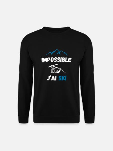 Impossible j'ai ski - Sweat-shirt Unisexe - noir