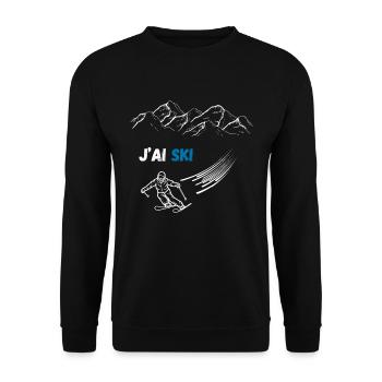 J'ai ski - Sweat-shirt Unisexe - noir - Devant - Alina (178cm) & Michal (187cm)