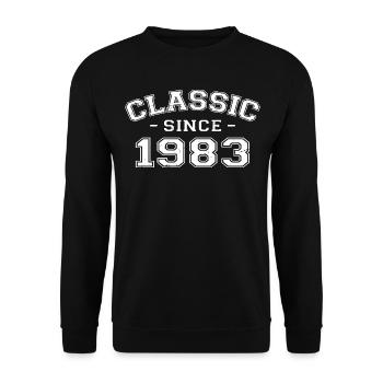 Vintage 1983 Birthday Gift 1983 Classic - Unisex Sweatshirt - black - Front - Alina (178cm) & Michal (187cm)
