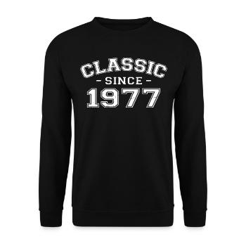 Vintage 1977 cadeau d’anniversaire 1977 classique - Sweat-shirt Unisexe - noir - Devant - Alina (178cm) & Michal (187cm)
