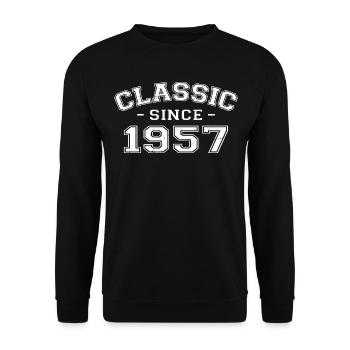 Vintage 1957 cadeau d’anniversaire 1957 classique - Sweat-shirt Unisexe - noir - Devant - Alina (178cm) & Michal (187cm)