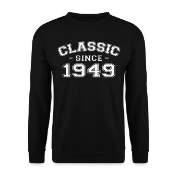Vintage 1949 cadeau d’anniversaire 1949 classique - Sweat-shirt Unisexe - noir - Devant - Alina (178cm) & Michal (187cm)