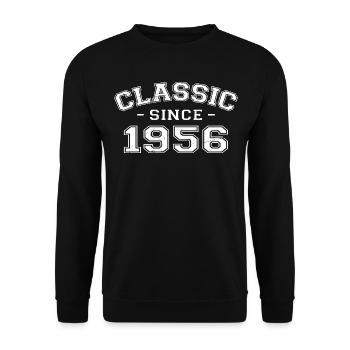 Vintage 1956 Geburtstagsgeschenk 1956 Klassiker - Unisex Pullover - Schwarz - Vorne - Alina (178cm) & Michal (187cm)