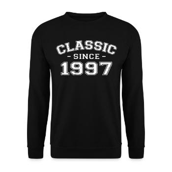 Vintage 1997 Geburtstagsgeschenk 1997 Klassiker - Unisex Pullover - Schwarz - Vorne - Alina (178cm) & Michal (187cm)