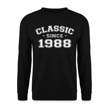 Vintage 1988 Geburtstagsgeschenk 1988 Klassiker - Unisex Pullover - Schwarz - Vorne - Alina (178cm) & Michal (187cm)