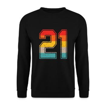 Maillot rétro 21 ans Numéro 21 T-shirt numéro 21 - Sweat-shirt Unisexe - noir - Devant - Alina (178cm) & Michal (187cm)