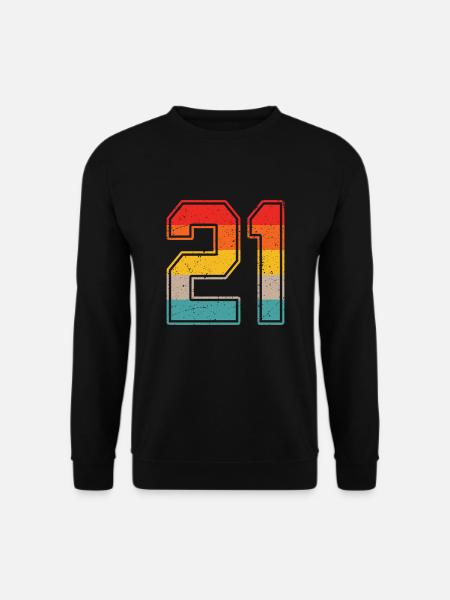 Maillot rétro 21 ans Numéro 21 T-shirt numéro 21 - Sweat-shirt Unisexe - noir