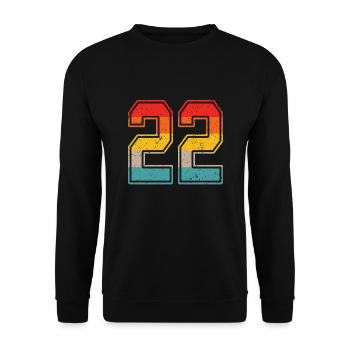 22 Years Retro Jersey Number 22 T-shirt Number 22 - Unisex Sweatshirt - black - Front - Alina (178cm) & Michal (187cm)