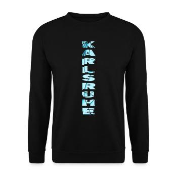Karlsruhe Deutschland Stadt Schrift Skyline Heimat - Unisex Pullover - Schwarz - Vorne - Alina (178cm) & Michal (187cm)