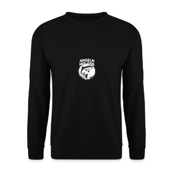Angeln mit Opa Opas Angelbuddy Angelguide - Unisex Pullover - Schwarz - Vorne - Alina (178cm) & Michal (187cm)