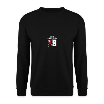 9. Geburtstag Kinder Fussballtrikot Fussballer - Unisex Pullover - Schwarz - Vorne - Alina (178cm) & Michal (187cm)
