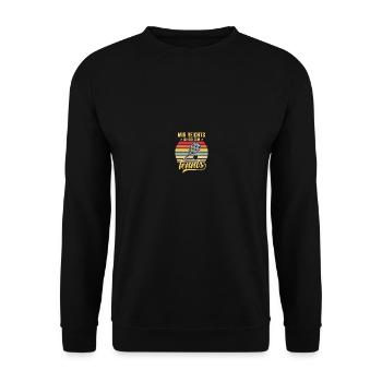 Tennisspieler Tennisspiel Tennis Geschenk - Unisex Pullover - Schwarz - Vorne - Alina (178cm) & Michal (187cm)