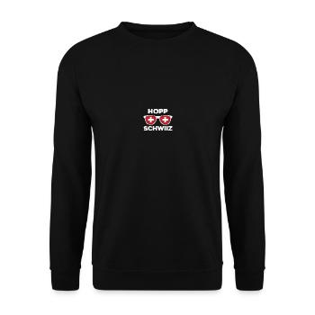 Suisse Hopp Schwiiz Flag Fanshirt Cadeau - Sweat-shirt Unisexe - noir - Devant - Alina (178cm) & Michal (187cm)