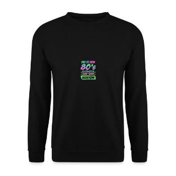 80er jahre Pary Mottoparty 80s Outfit - Unisex Pullover - Schwarz - Vorne - Alina (178cm) & Michal (187cm)