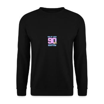 90er jahre Pary Mottoparty 90s Outfit - Unisex Pullover - Schwarz - Vorne - Alina (178cm) & Michal (187cm)