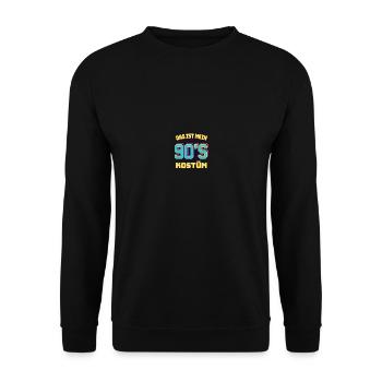 90er jahre Pary Mottoparty 90s Outfit - Unisex Pullover - Schwarz - Vorne - Alina (178cm) & Michal (187cm)