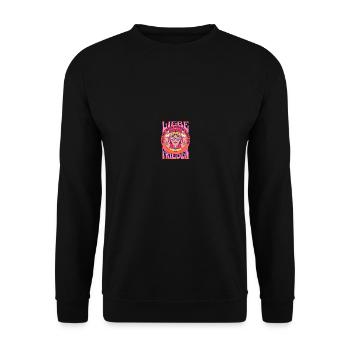 Hippie Bewegung Festival Musik Kostüm - Unisex Pullover - Schwarz - Vorne - Alina (178cm) & Michal (187cm)