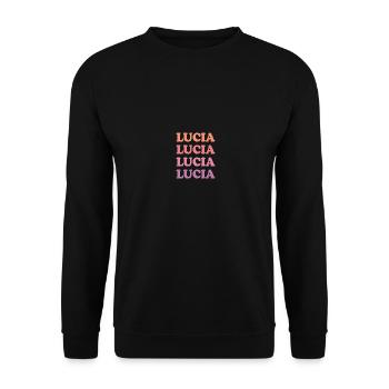Name Lucia - Unisex Sweatshirt - black - Front - Alina (178cm) & Michal (187cm)