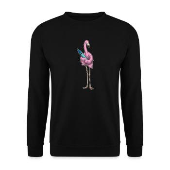École de crayons de couleur des élèves Flamingo - Sweat-shirt Unisexe - noir - Devant - Alina (178cm) & Michal (187cm)