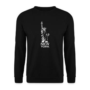 Freiheitsstatue New York Logo Symbol Illustration - Unisex Pullover - Schwarz - Vorne - Alina (178cm) & Michal (187cm)