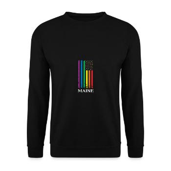Maine Pride Month Pride Flag LGBT Community LGBTQ - Unisex Pullover - Schwarz - Vorne - Alina (178cm) & Michal (187cm)