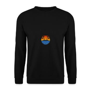 Palm Trees Waves Beach Retro Sunset - Unisex Sweatshirt - black - Front - Alina (178cm) & Michal (187cm)