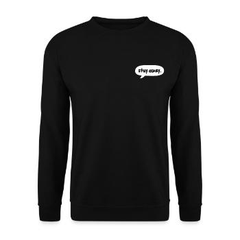 Stay Away Comics Speech Balloon Dialog Box - Unisex Sweatshirt - black - Front - Alina (178cm) & Michal (187cm)