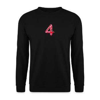 Zahl 4 Schlange rot Kinder - Unisex Pullover - Schwarz - Vorne - Alina (178cm) & Michal (187cm)