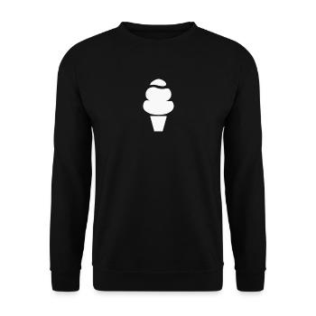 Eis Eiscreme Softeis Geschenkidee - Unisex Pullover - Schwarz - Vorne - Alina (178cm) & Michal (187cm)