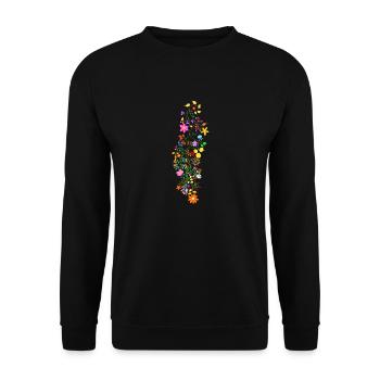 Blumenranke - Unisex Pullover - Schwarz - Vorne - Alina (178cm) & Michal (187cm)