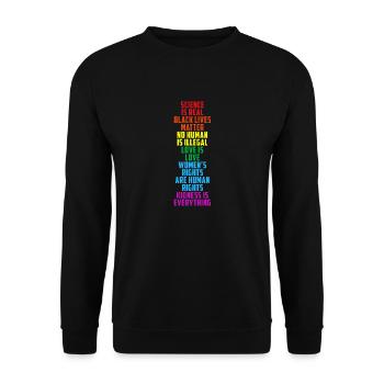 LGBT LGBTQ Gay Pride Feminism Equality - Unisex Sweatshirt - black - Front - Alina (178cm) & Michal (187cm)