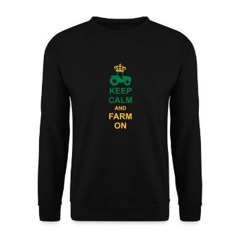 Keep Calm Farm - Unisex Sweatshirt - black - Front - Alina (178cm) & Michal (187cm)